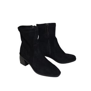 Anne Klein Astrid Black Faux Suede Ankle Boots Womens Size 7